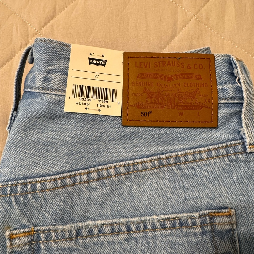 Levi's Sky Blue 501 Denim Shorts